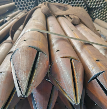 石家庄出尖打孔加工无缝注浆钢花管注浆管厂家